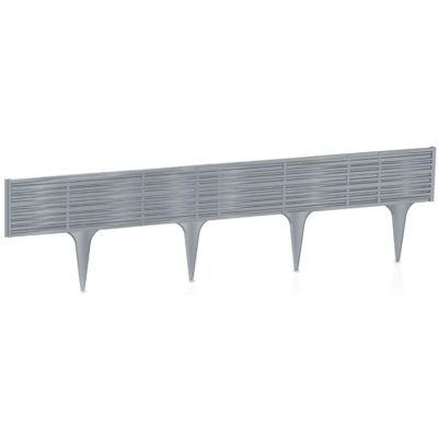 2. GARDEN PALISADE LAWN EDGE BORDER WICKER 390CM GREY STONE