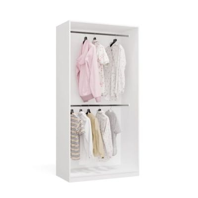 4. OPENO Modular Wardrobe SET 260/250 WHITE with Drawers, Rails and Shelves – Large, for the Bedroom