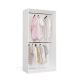 4. OPENO Modular Wardrobe SET 260/250 WHITE with Drawers, Rails and Shelves – Large, for the Bedroom