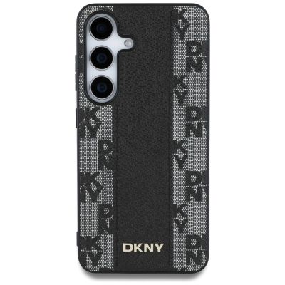 3. DKNY Leather Checkered Pattern MagSafe Case for Samsung Galaxy S25 Black