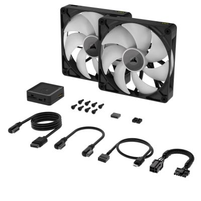 3. Corsair iCUE LINK RX140 RGB Computer Case Fan 14 cm Black 2 pcs.