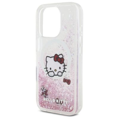 6. Hello Kitty Liquid Glitter Sweet Kitty Bows MagSafe iPhone 16 Pro Case - White