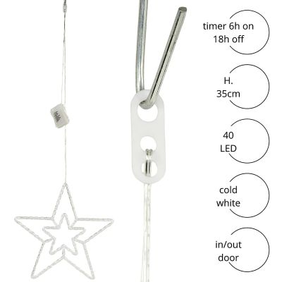 4. DECORATIVE STAR WITH ILLUMINATION 40 LEDS 35 CM WHITE