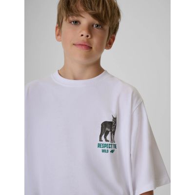 3. Boy's regular printed T-shirt 4F 4FJKAW26TTSHM4457-10S