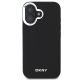 3. DKNY Plain Silver Logo MagSafe iPhone 16 Case - Black