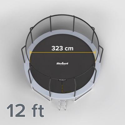 12. REBEL ACTIVE TRAMPOLINE PRO 12FT/366CM, NET, LADDER RBA-8003