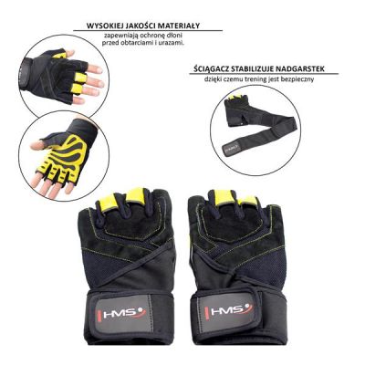 31. Gym Gloves Black/Yellow HMS RST01 size XL
