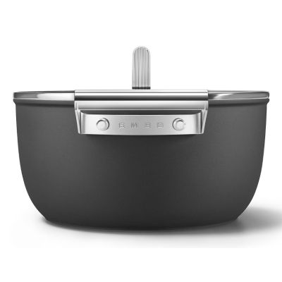 3. Smeg CSF2412BLM Kochtopf, 20 cm, Keramik, Edelstahlgriff, Mattschwarz
