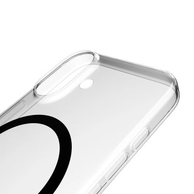 8. Puro Lite Mag TPU+PC Case Compatible with MagSafe for iPhone 17 - Transparent with Black Ring