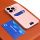 7. Leather Stand Case for iPhone 14 Pro Max Card Wallet Cover with Stand Pink