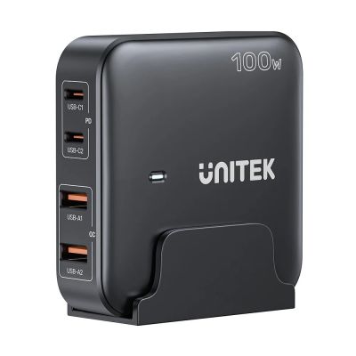 UNITEK GAN DESK CHARGER 100W 2XUSB-A 2XUSB-C BLACK