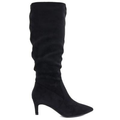 5. Sergio Leone KZ-28 Black Suede Insulated Low Heel Boots