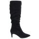 5. Sergio Leone KZ-28 Black Suede Insulated Low Heel Boots