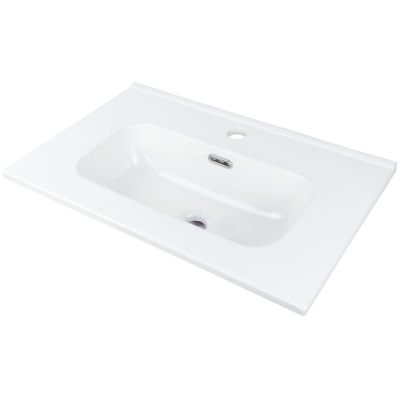 Ceramic recessed washbasin with space for a tap - 60 cm