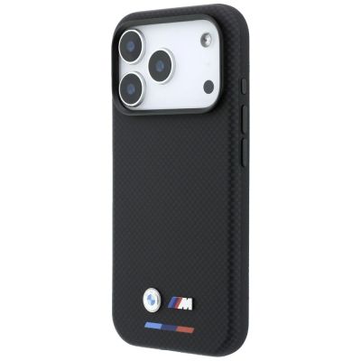 2. BMW M Quadrille Kevlar Tricolor & Metal Logo MagSafe Case for iPhone 17 Pro / 18 Pro - Black