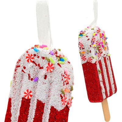 18. ICE CREAM HANGING DECORATION BALL 3 PCS RED