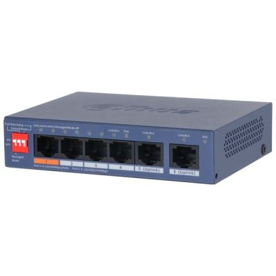 4. Dahua Technology CS4006-4ET2GT-60 Managed Network Switch L2 Gigabit Ethernet (10/100/1000) Supports PoE Blue