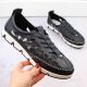 26. Leather openwork shoes Rieker W RKR652, navy blue