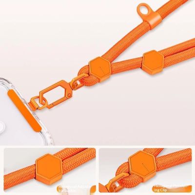3. 150 cm adjustable neck and shoulder strap with steel plate - orange