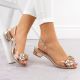44. Women's beige openwork closed sandals Sabatina