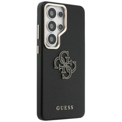 4. Guess Grained Big 4G Metal Logo case for Samsung Galaxy S26 Ultra - black