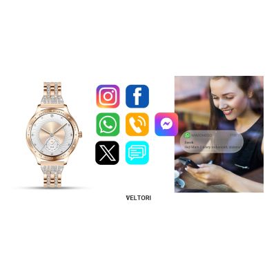 21. VELTORI VT350-1 Women's Smartwatch Rose Gold Bracelet