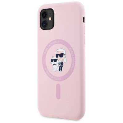 2. Karl Lagerfeld Silicone Karl&Choupette MagSafe iPhone 11 Case - Pink