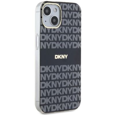 4. DKNY IML Mono & Stripe MagSafe Case for iPhone 15/14/13 - Black