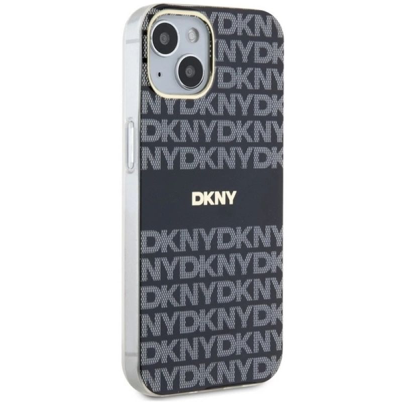 4. DKNY IML Mono & Stripe MagSafe Case for iPhone 15/14/13 - Black
