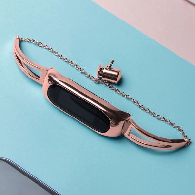 6. Metal bracelet for Xiaomi Mi Band 3 / 4 / 5 / 6 band strap - pink