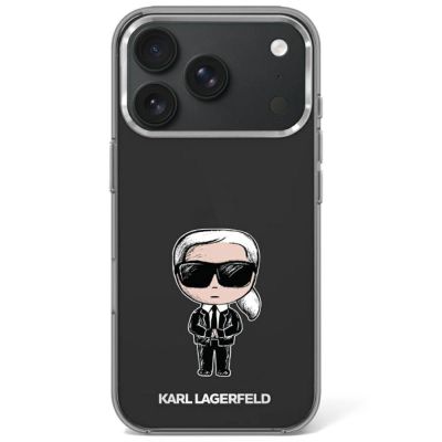 Karl Lagerfeld IML Ikonik Sketch Print MagSafe Case for iPhone 17 Pro / 18 Pro - Black