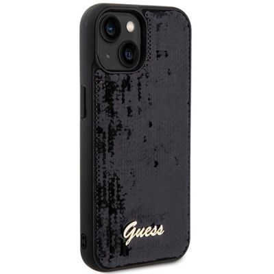 4. Guess Sequin Script Metal case for iPhone 14 / 15 / 13 - black