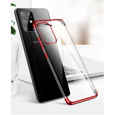 11. Clear Color Case Gel TPU Electroplating frame Cover for Samsung Galaxy A72 4G blue