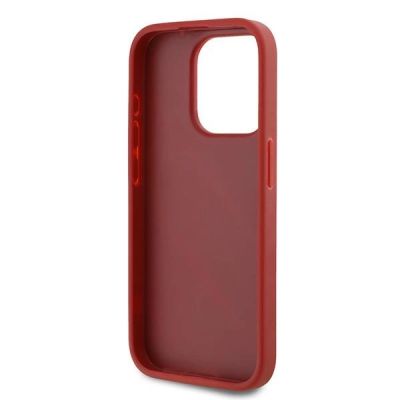 7. Karl Lagerfeld Diagonal Quilted Script case for iPhone 15 Pro - red