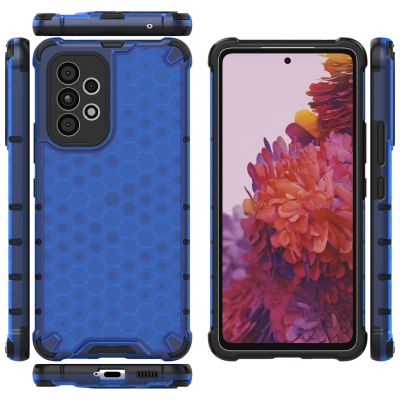 20. Honeycomb case armored cover with a gel frame for Samsung Galaxy A73 blue