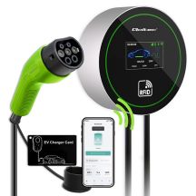 Qoltec EV Charging Station 2in1 Type2 | 22kW | Wi-fi | LCD | 3 phases | Wallbox | Smart life app | RFID | 5m