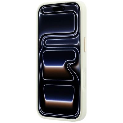 5. Guess Stripe Peony 4G Logo MagSafe Case for iPhone 18 Pro / 17 Pro - Beige