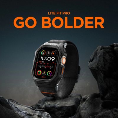 11. Spigen Lite Fit Pro Case with Strap for Apple Watch Ultra 1 / 2 (49mm) - Matte Black