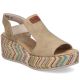 Women's beige wedge sandals Rieker 69472-60