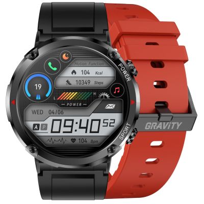 Gravity GT21-6 Smartwatch + Red Silicone Strap