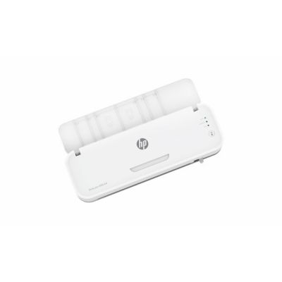 9. HP ONELAM Laminator 400 A4, cold/hot, integrated trimmer, corner rounder, speed 40cm/min + 15 pouches: 3xA4, 4xA5, 4xA6, 4xB-CARD, white