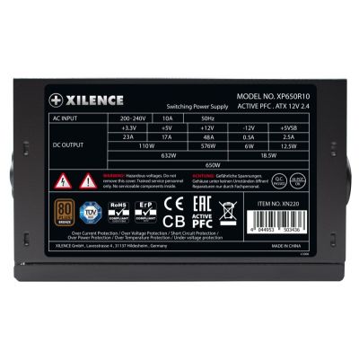 7. Xilence XN225 Power Supply Module 650 W 20+4 Pin ATX ATX Black, Red