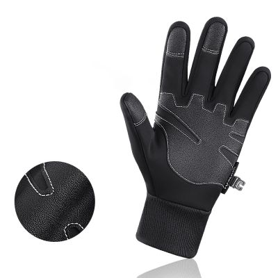 4. Insulated, non-slip sports phone gloves (size L) - black