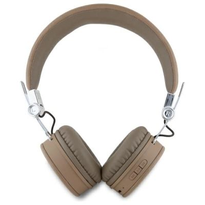 3. Guess Bluetooth ENC GUBH70PGTSPSW Brown Grained Classic Round Shape Headphones