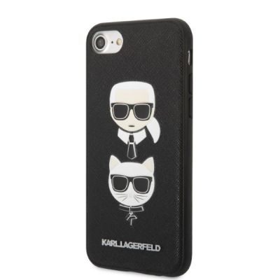 2. Karl Lagerfeld KLHCI8SAKICKCBK iPhone 7/8 / SE 2020 / SE 2022 black/black hardcase Saffiano Karl&Choupette Head