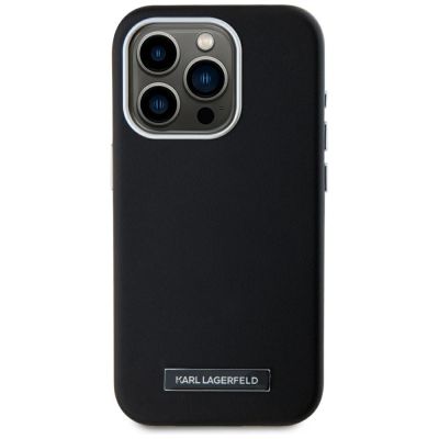 3. Karl Lagerfeld FW Metal Plate MagSafe iPhone 15 Pro Case - Black