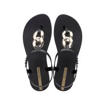 Ipanema Sandal Class women's fashionable black and gold flip-flops