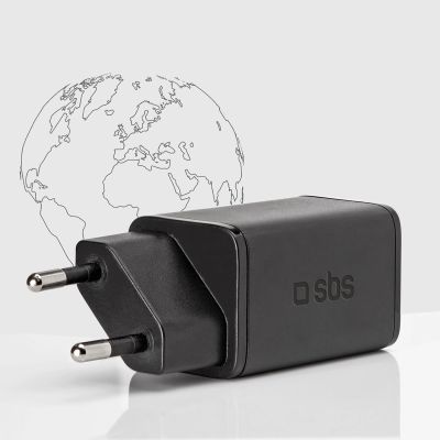 5. SBS TETRGAN1C45W 45W GaN USB-C Wall Charger with Power Delivery - Black