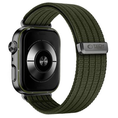 2. Tech-Protect Nylon Strap for Huawei Watch Fit 3 / 4 / 4 Pro / 5 / 5 Pro - Green