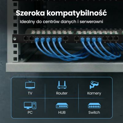 15. Patch panel Extralink EX.9663 (0.5U; cat. 6; 24xRJ-45)